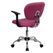 Flash Furniture Mid-Back Mesh Office Swivel Chair with Arms in Pink