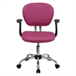 Flash Furniture Mid-Back Mesh Office Swivel Chair with Arms in Pink
