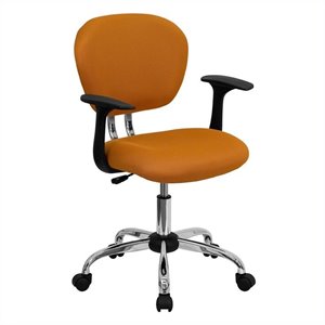 flash furniture contemporary mid back fabric upholstered office swivel chair with arms