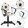 Flash Furniture Soccer Office Swivel Chair with Arms in Black and White