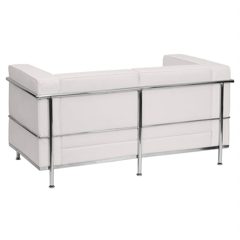 Flash Furniture Hercules Regal Leather Love Seat in White