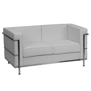 flash furniture hercules regal contemporary leather upholstered reception loveseat