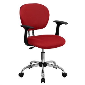 Flash Furniture Mid-Back Mesh Office Swivel Chair with Arms in Red