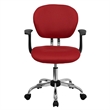 Flash Furniture Mid-Back Mesh Office Swivel Chair with Arms in Red