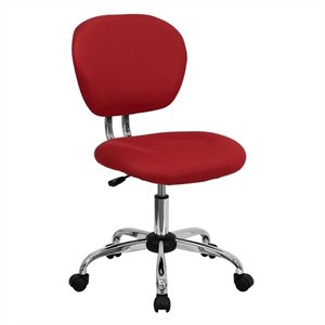 Flash Furniture Mid-Back Fabric Mesh Office Swivel Chair in Red