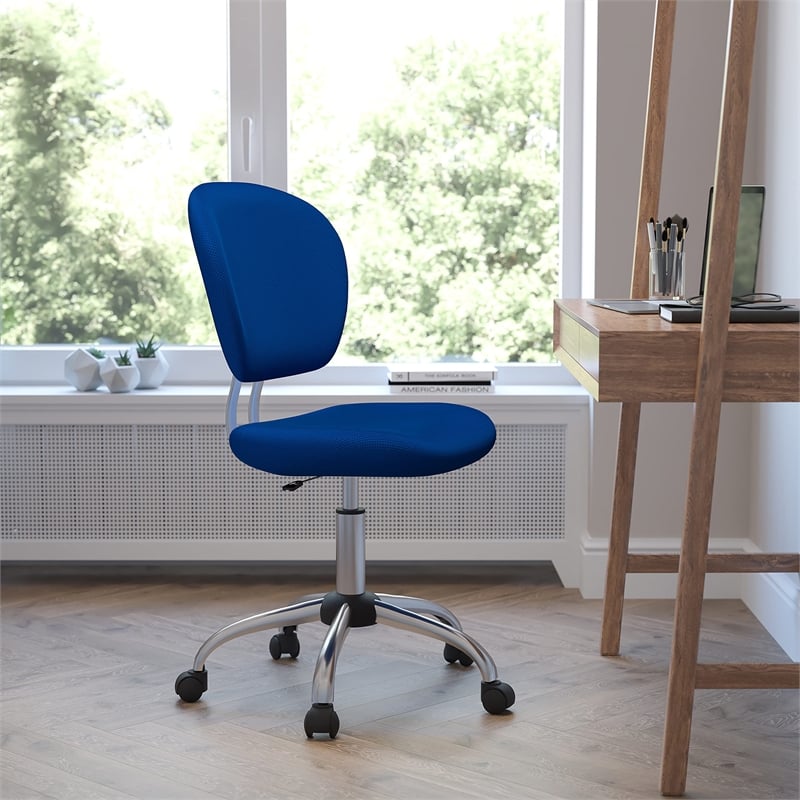 Flash Furniture Mid-Back Mesh Office Swivel Chair in Blue