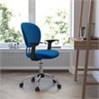 Flash Furniture Mid-Back Mesh Office Swivel Chair with Arms in Turquoise