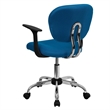 Flash Furniture Mid-Back Mesh Office Swivel Chair with Arms in Turquoise