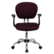 Flash Furniture Mid-Back Mesh Office Swivel Chair with Arms in Burgundy