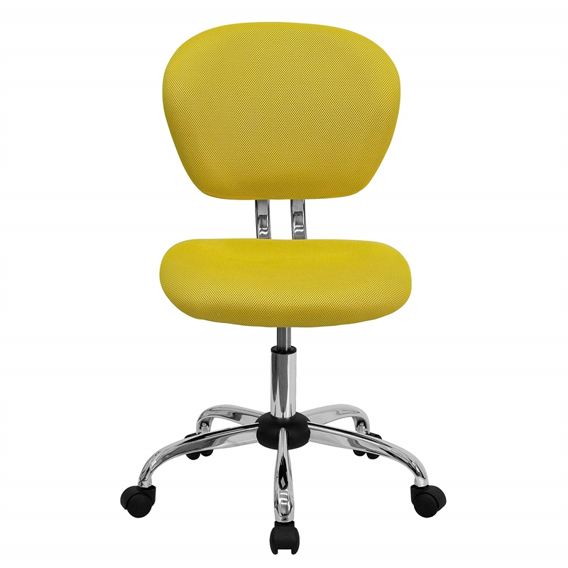 Flash Furniture Mid-Back Mesh Office Swivel Chair in Yellow