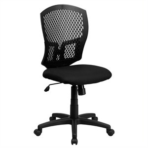 flash furniture contemporary designer mid mesh back office swivel chair in black