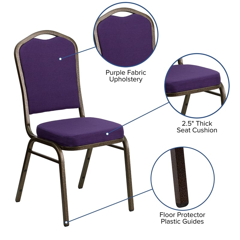 Flash Furniture Hercules Banquet Stacking Chair in Purple