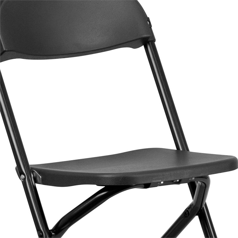 Flash Furniture Kids Plastic Folding Chair in Black