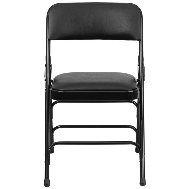 black padded metal folding chairs