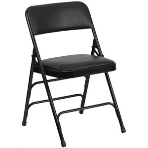 flash furniture hercules contemporary faux leather padded metal triple braced folding chair