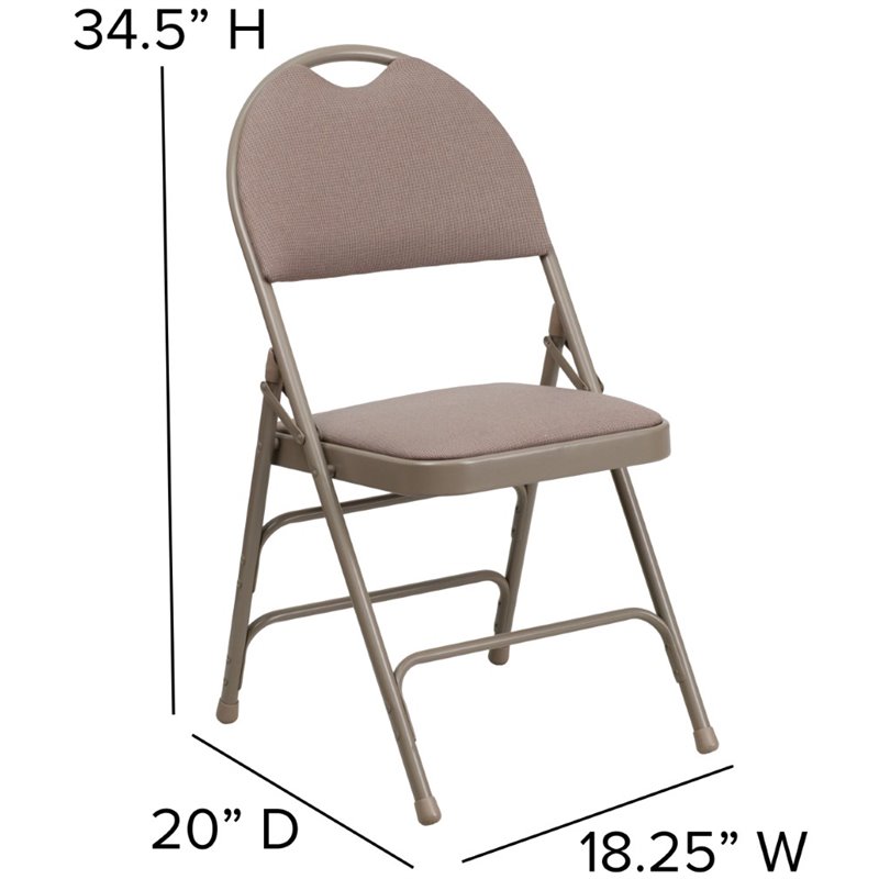 Flash Furniture Hercules Series Metal Folding Chair in Beige for sale online 