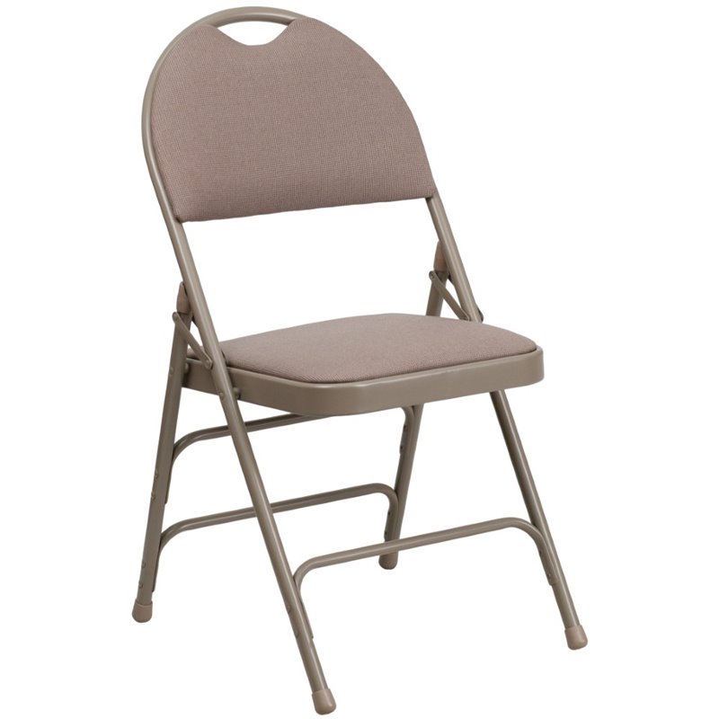 Realspace Upholstered Padded Folding Chair Tan