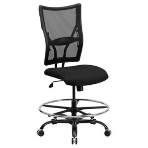 flash furniture hercules big and tall contemporary high mesh back drafting chair in black