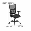Flash Furniture Hercules Mesh Office Chair with Arms in Black