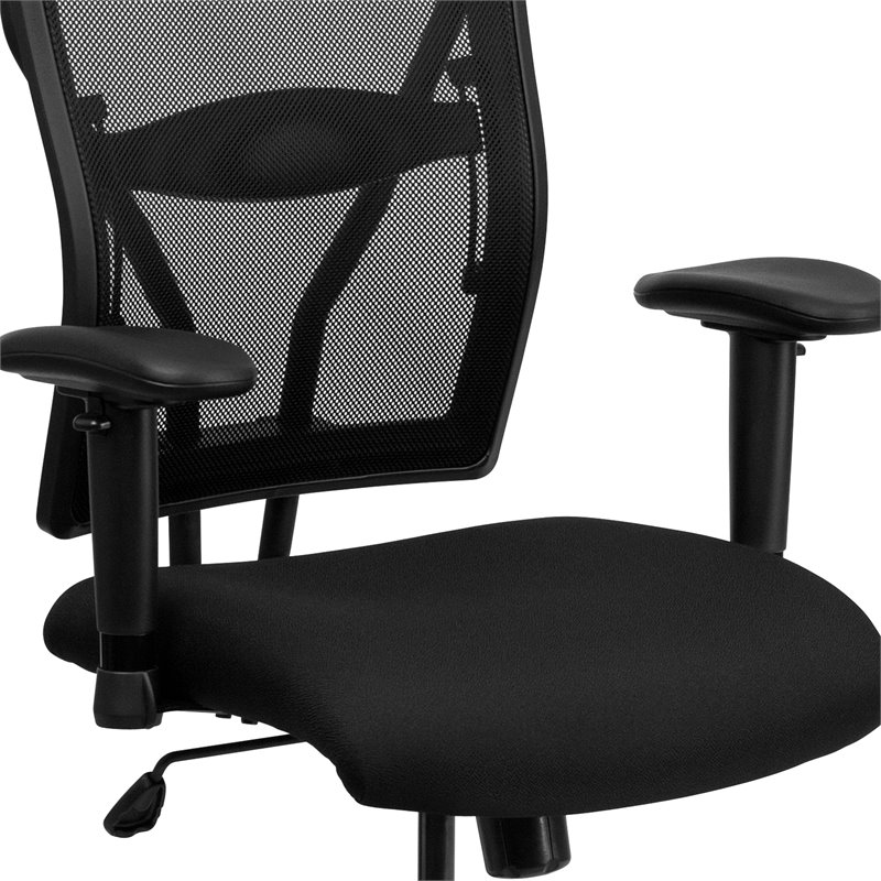 Flash Furniture Hercules Mesh Office Chair with Arms in Black