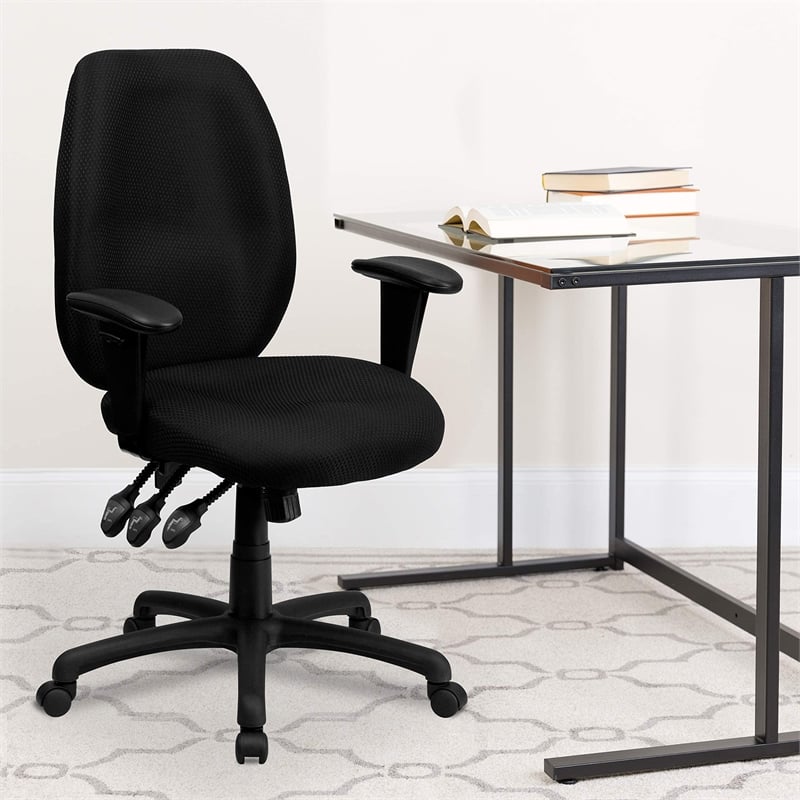 Flash Furniture Multi-Functional Ergonomic Office Swivel Chair in Black