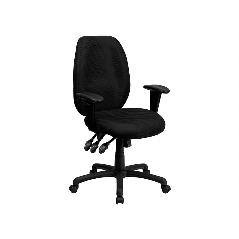 Flash Furniture Multi-Functional Ergonomic Office Swivel Chair in Black