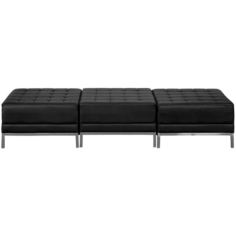 Flash Furniture Black LeatherSoft Backless Three Seat Bench