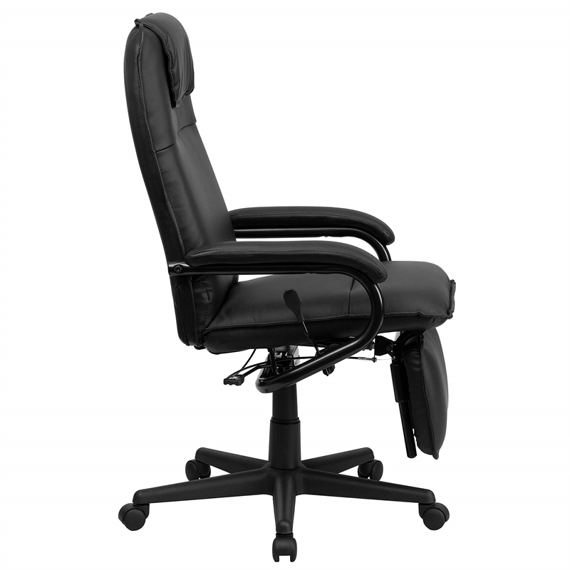 Flash Furniture High Back Leather Reclining Office Chair in Black