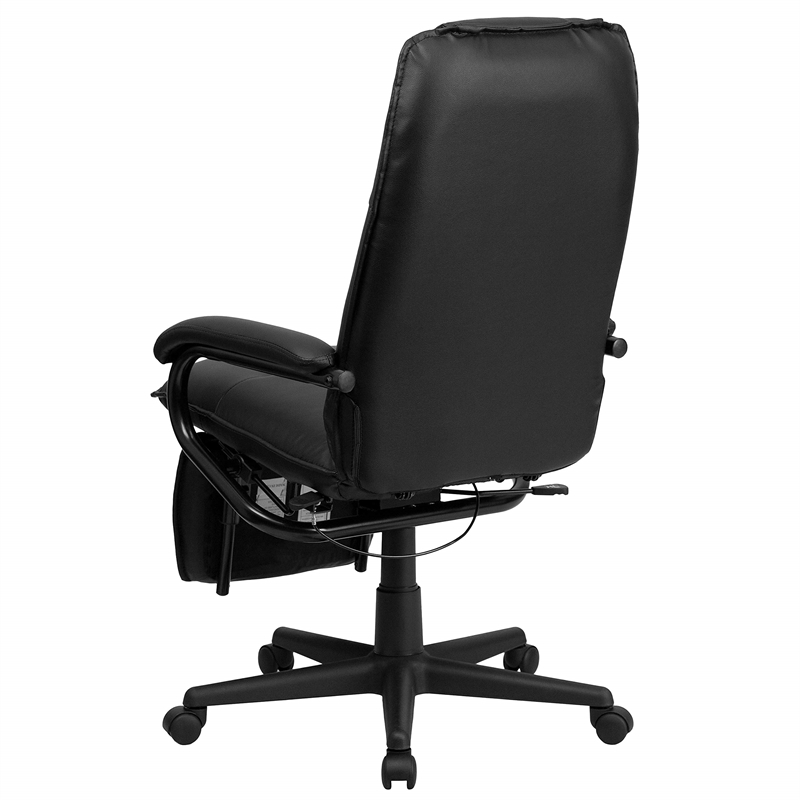 Flash Furniture High Back Leather Reclining Office Chair in Black