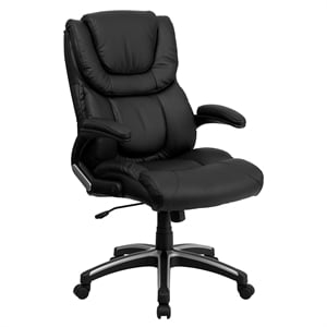 Flash Furniture High Back Leather Executive Office Chair in Black