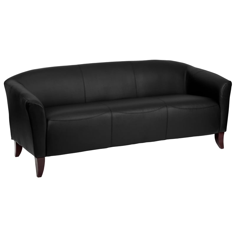 Flash Furniture Hercules Imperial Leather Sofa in Black and Cherry