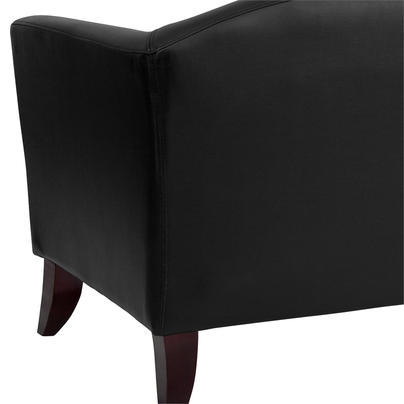 Flash Furniture Hercules Imperial Leather Sofa in Black and Cherry