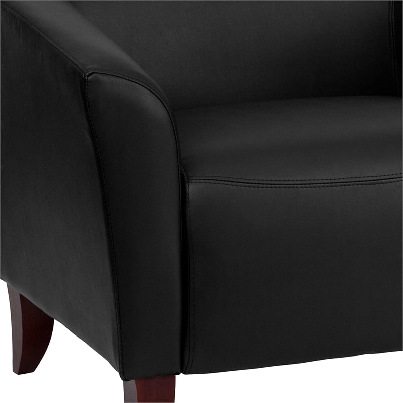 Flash Furniture Hercules Imperial Leather Sofa in Black and Cherry