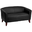 Flash Furniture Hercules Imperial Leather Loveseat in Black
