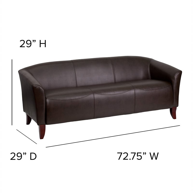Flash Furniture Hercules Imperial Leather Sofa in Brown and Cherry