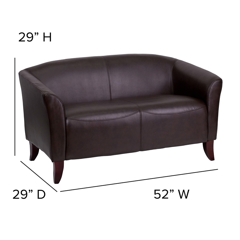 Flash Furniture Hercules Imperial Leather Loveseat in Brown