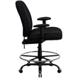Flash Furniture Hercules Fabric Drafting Chair with Arms in Black