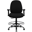 Flash Furniture Hercules Fabric Drafting Chair with Arms in Black