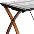 Flash Furniture Glass Keyboard Computer Desk In Clear Cherry