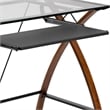 Flash Furniture Glass Keyboard Computer Desk In Clear Cherry
