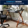 Flash Furniture Glass Keyboard Computer Desk In Clear Cherry