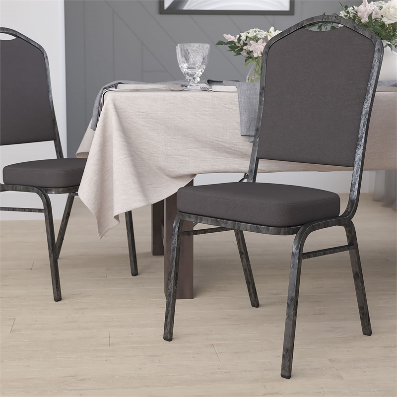 Flash Furniture Hercules Banquet Stacking Chair in Gray