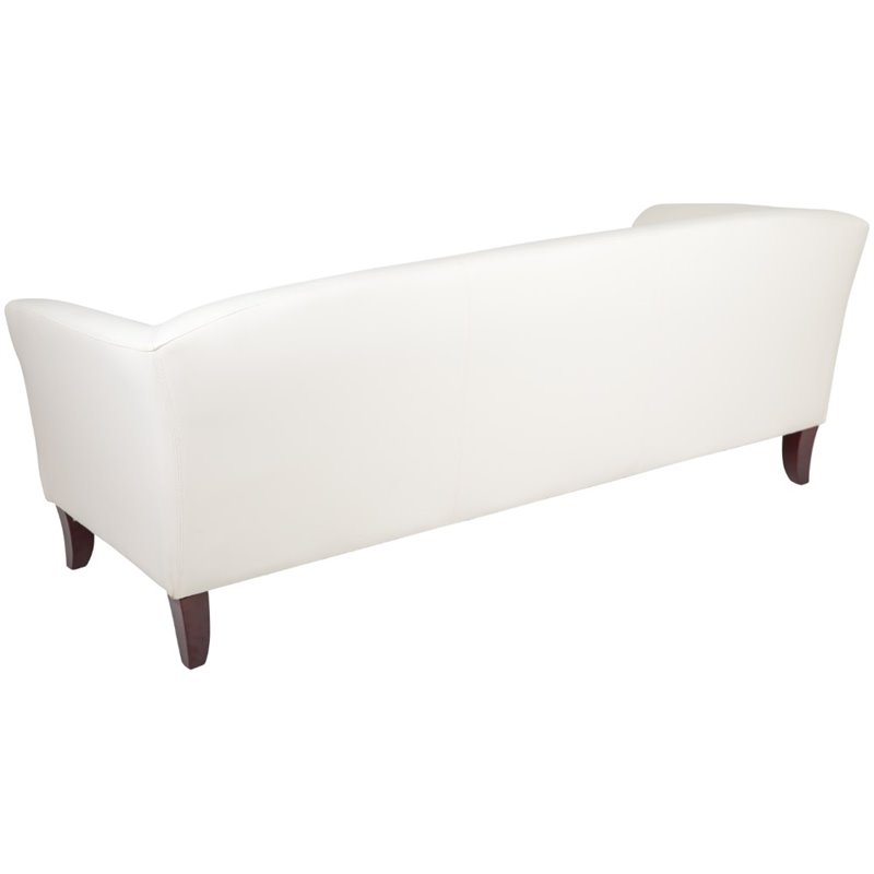 Flash Furniture Hercules Imperial Leather Sofa in Ivory and Cherry