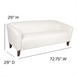Flash Furniture Hercules Imperial Leather Sofa in Ivory and Cherry