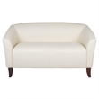 Flash Furniture Hercules Imperial Leather Loveseat in Ivory and Cherry
