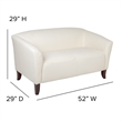 Flash Furniture Hercules Imperial Leather Loveseat in Ivory and Cherry