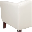 Flash Furniture Hercules Imperial Leather Loveseat in Ivory and Cherry