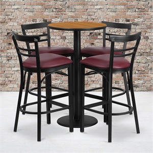 Flash Furniture Jamie 24&quot Round Laminate Table & 4 Metal Barstools