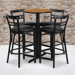 Flash Furniture Carlton 24&quot Round Laminate Table & 4 Metal Barstools