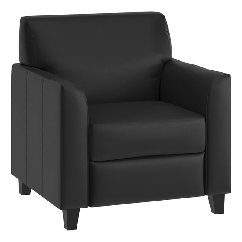 Flash Furniture Hercules Diplomat Leather Upholstered Accent Chair in Black